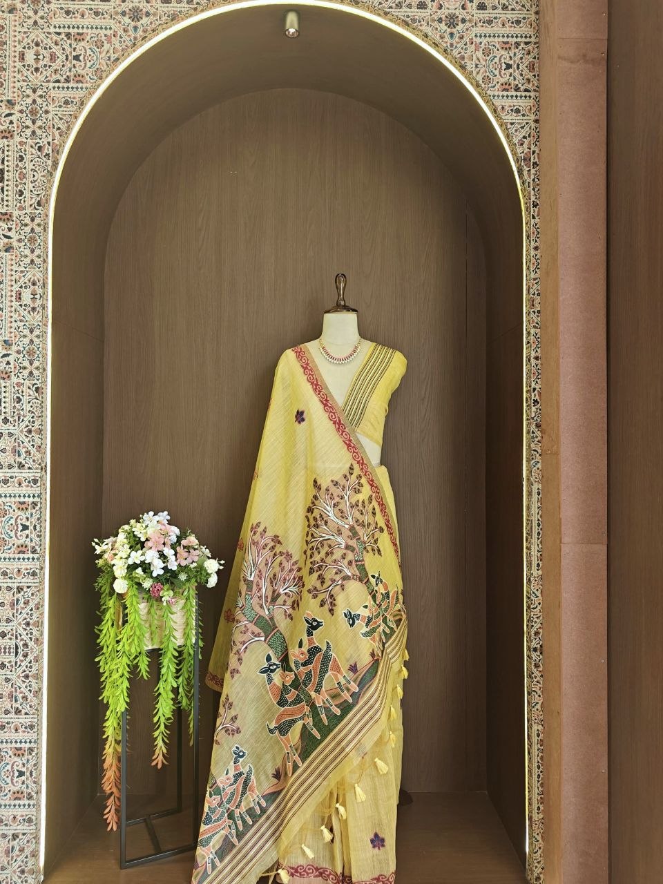 Muga Cotton Saree -  Peach Rose